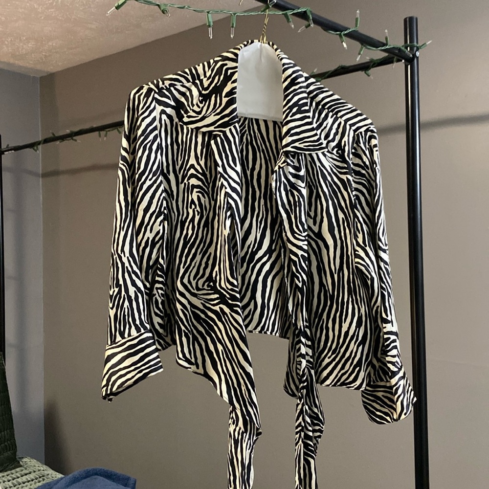 Cropped Wrap top 100% Silk